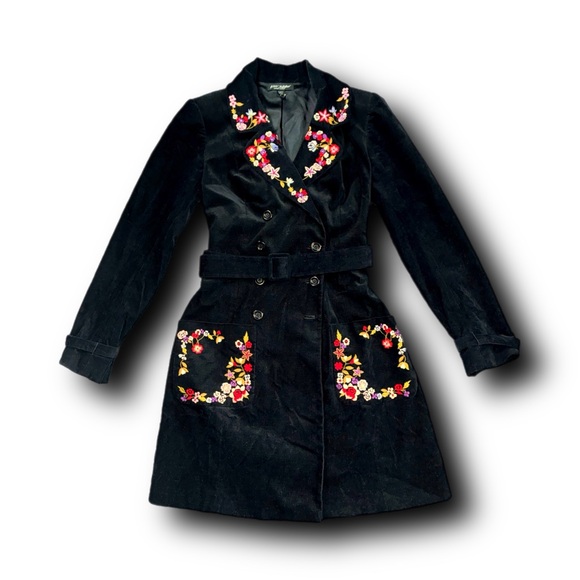Betsey Johnson Jackets & Blazers - Stunning RARE Vintage 90s  Embroidered Black Betsey Johnson Coat